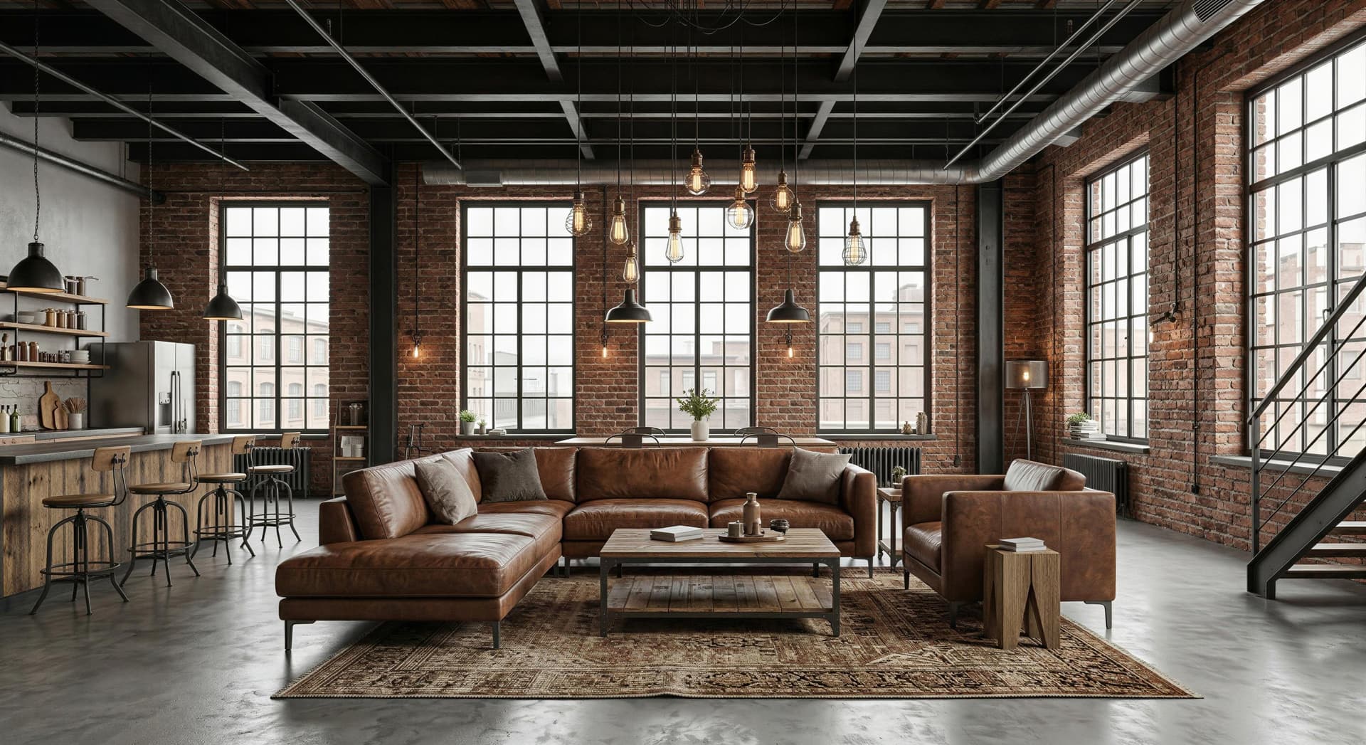 Industrial interior design style